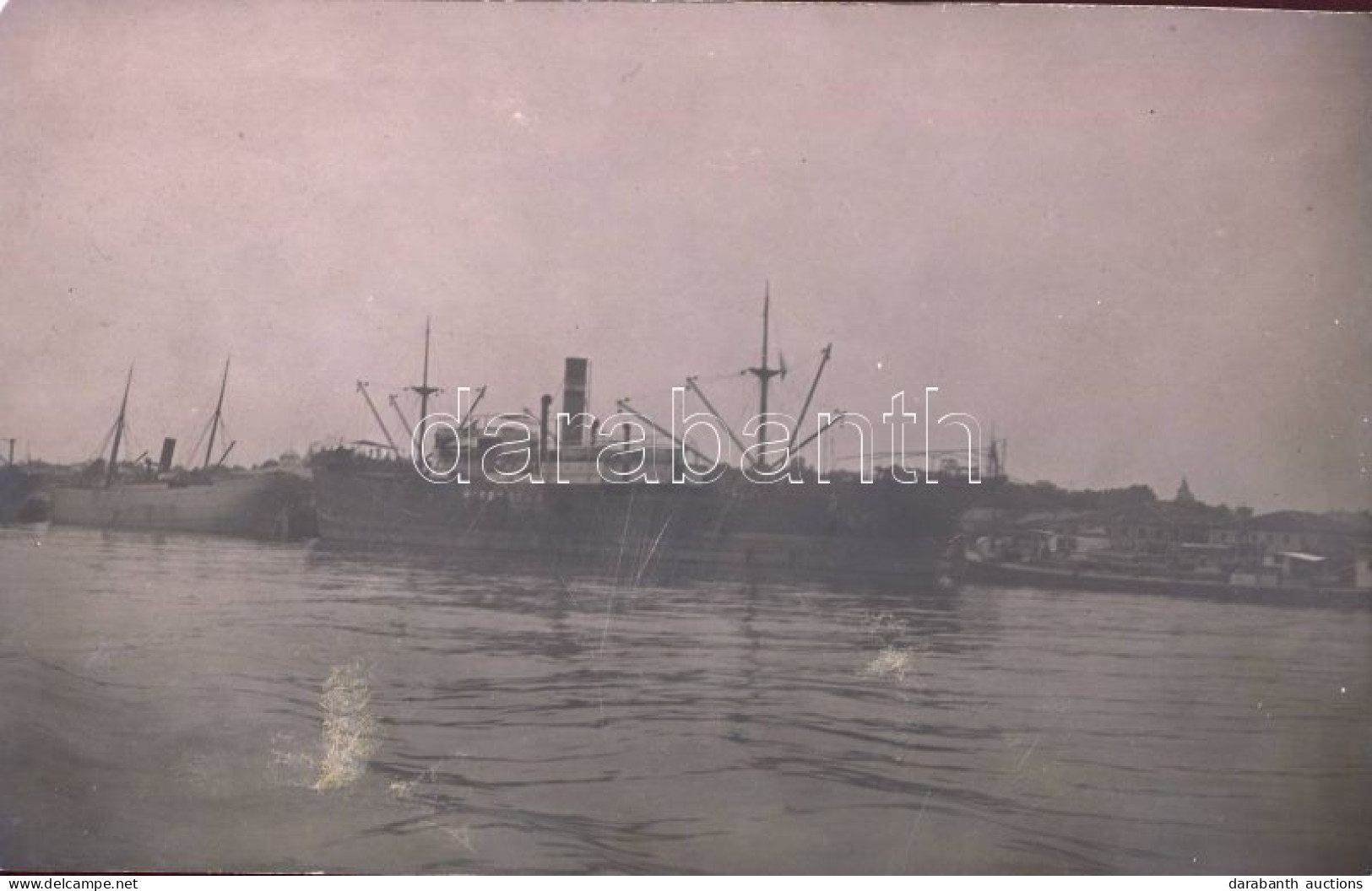 ** T2/T3 Galati, Galac, Galatz; Post With Cargo Ship. G. Maksay Fotograf Photo (fl) - Zonder Classificatie