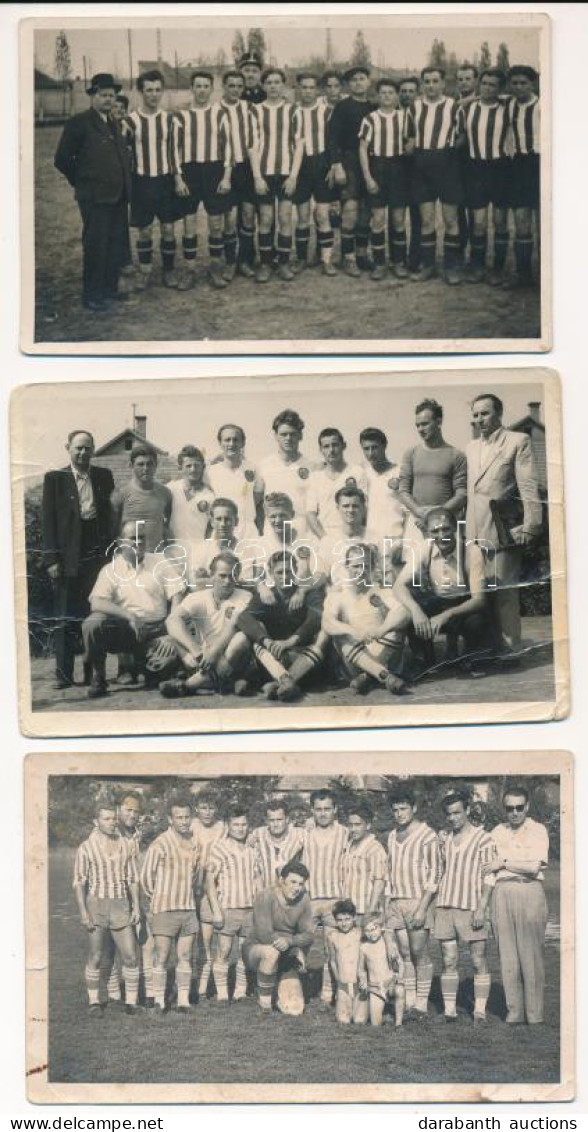 **, * 3 Db RÉGI Focicsapat, Labdarúgócsapat Képeslap, Fotólap / 3 Pre-1945 Sport Football Postcards, Photo - Unclassified