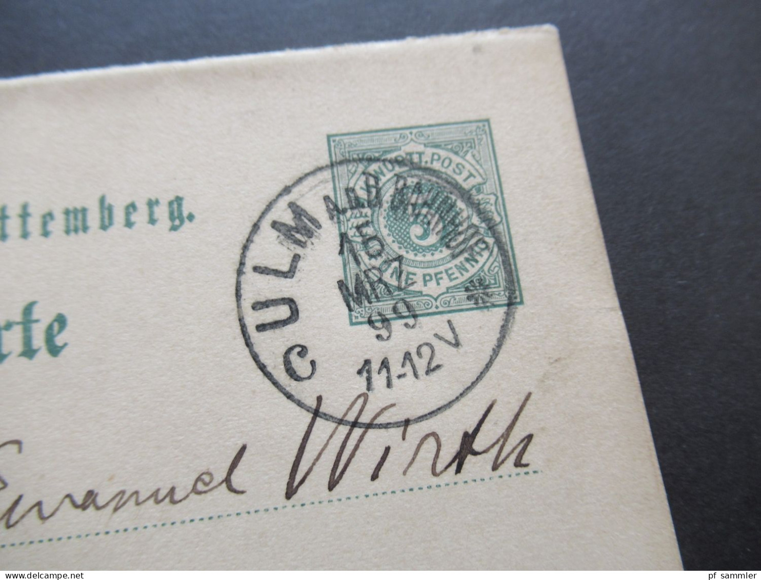 Altdeutschland Württemberg 1899 Ganzsache / Doppelkarte Ulm A.D.D. Bahnhof - Berlin An Professor Emanuel Wirth Violinist - Postwaardestukken