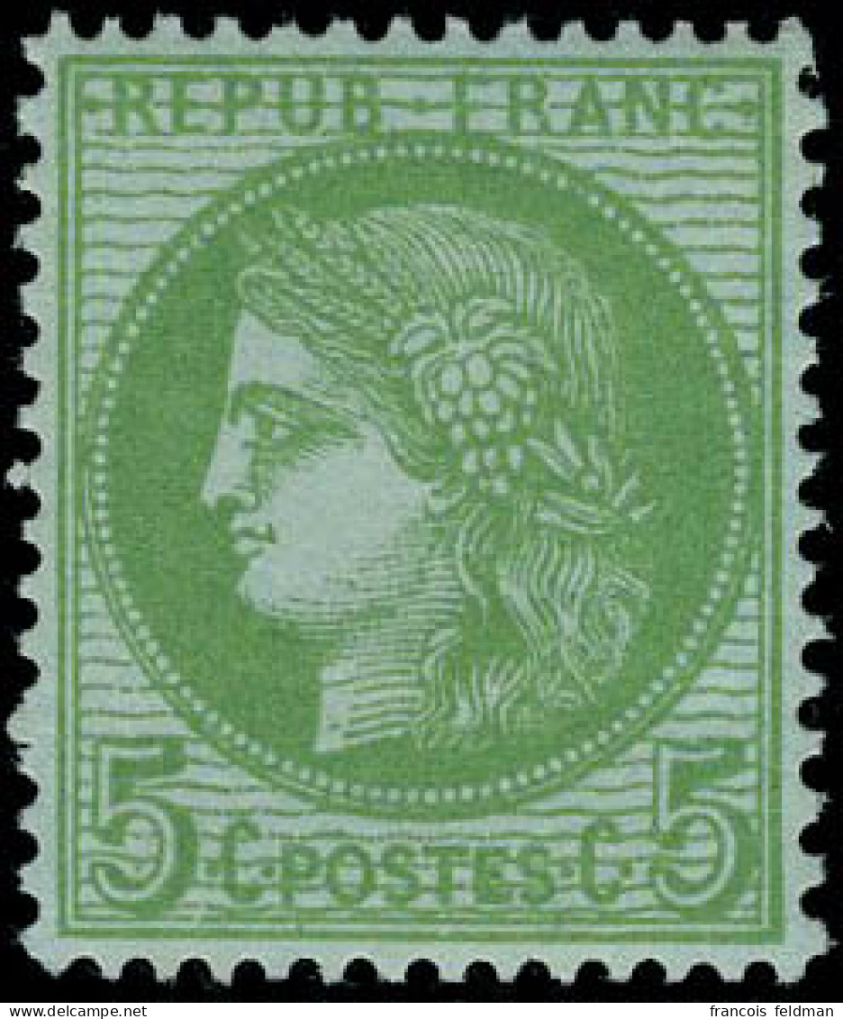 Neuf Sans Charnière N° 53k, 5c Vert Vif S/azuré, Excellent Centrage, TB - Autres & Non Classés