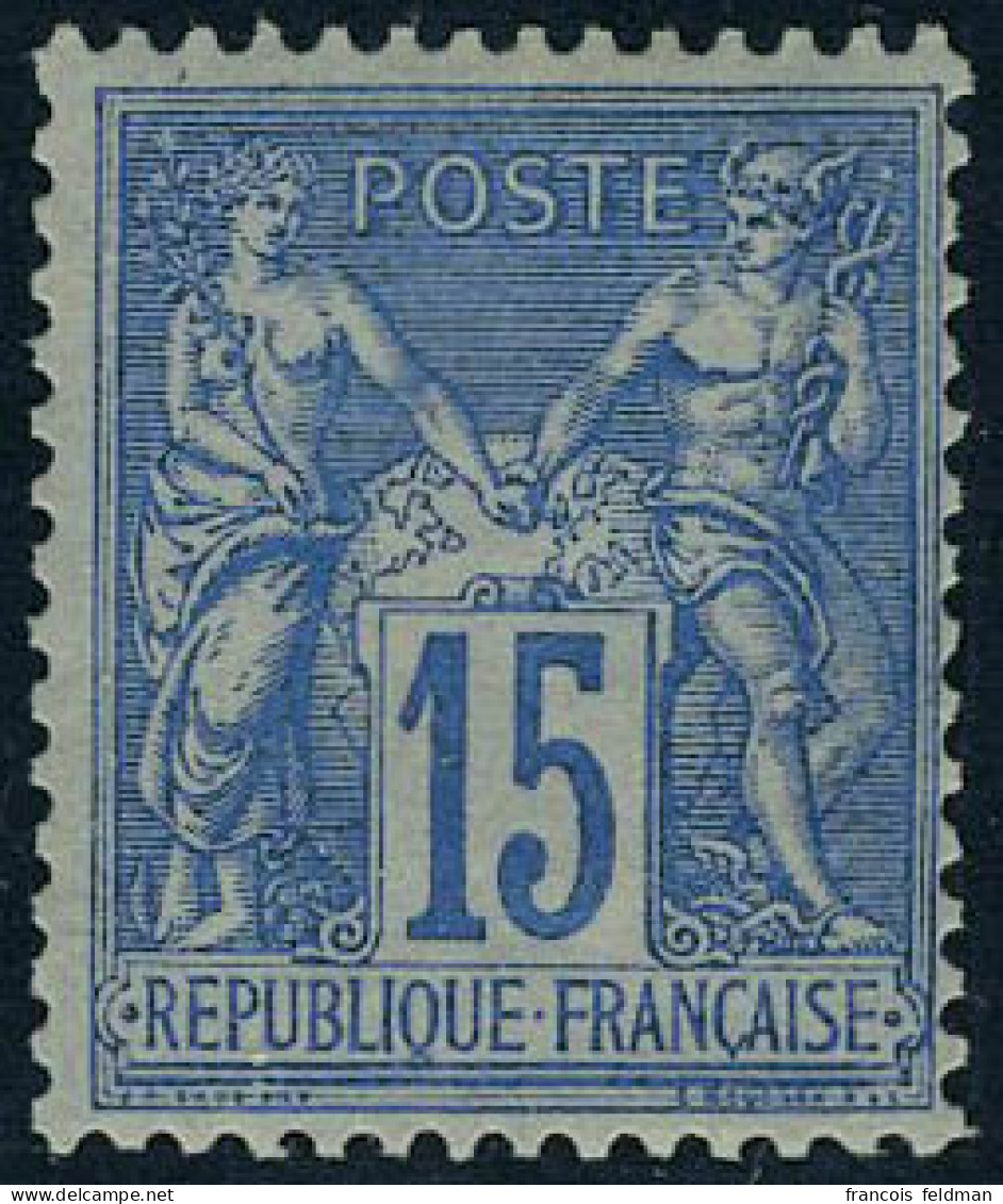 Neuf Sans Charnière N° 90a, 15c Bleu S/bleu, TB - Andere & Zonder Classificatie