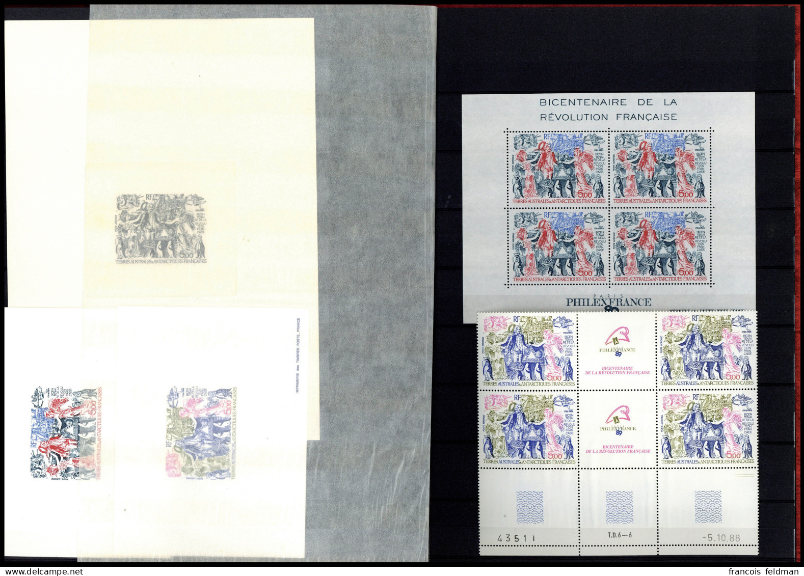 Neuf Sans Charnière 1989, Philexfrance 6 Pays : Nelle Calédonie, Polynésie, SPM, TAAF, Wallis, Timbres Et  Blocs émis Po - Other & Unclassified