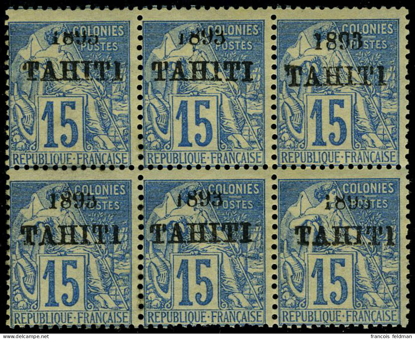 Neuf Avec Charnière N° 24, 15c Bleu En Bloc De 6 Ex, TB - Other & Unclassified