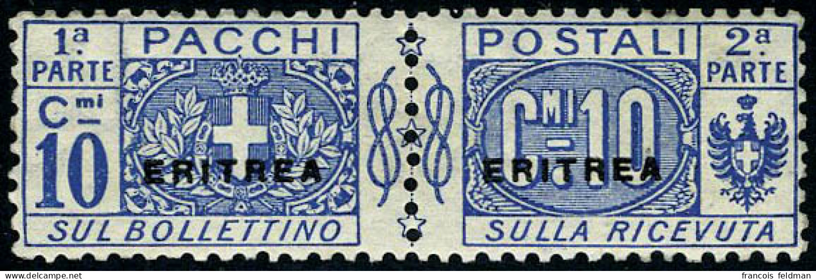 Neuf Avec Charnière N° 2, 10c Bleu, Charnière Légère, TB, Rare, Signé Fiechi - Sassone 3500€ - Other & Unclassified