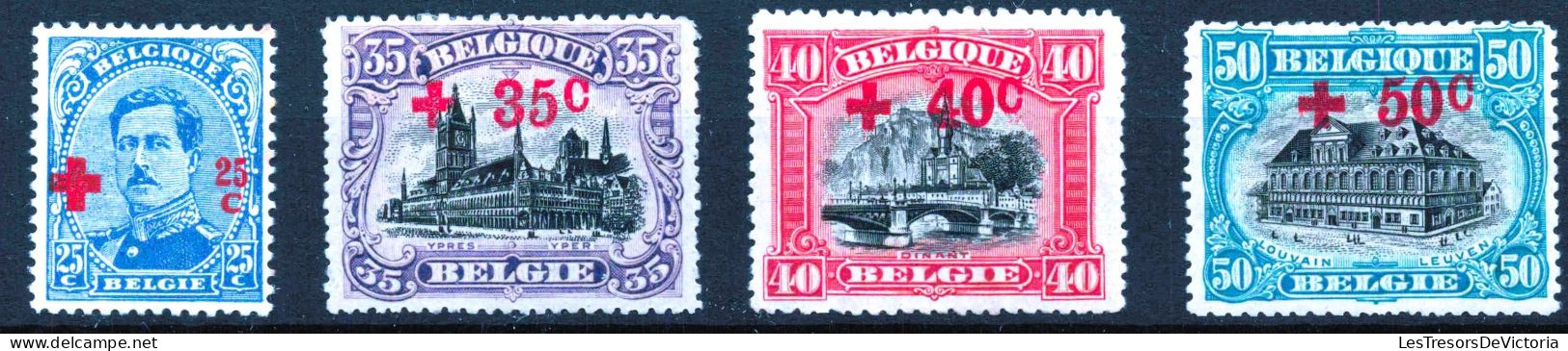 Timbres - Belgique - COB 150/60* Croix Rouge Surcharge Rouge - 1918 - Cote 165 - 1918 Red Cross