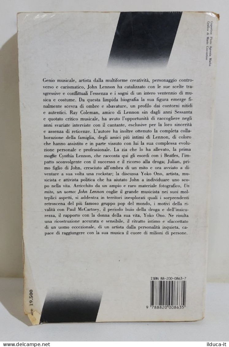 I116349 Ray Coleman - Johm Lennon Un Mito Un Uomo - Sperling Kupfer 1989 - Geschiedenis, Biografie, Filosofie