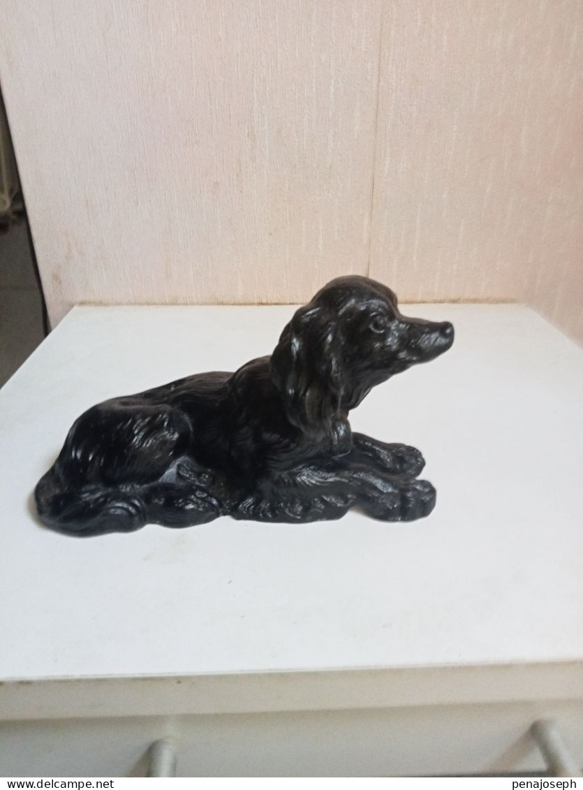 Statuette Chien Ancien En Fonte De Fer Hauteur 9 Cm X 16 Cm - Metaal