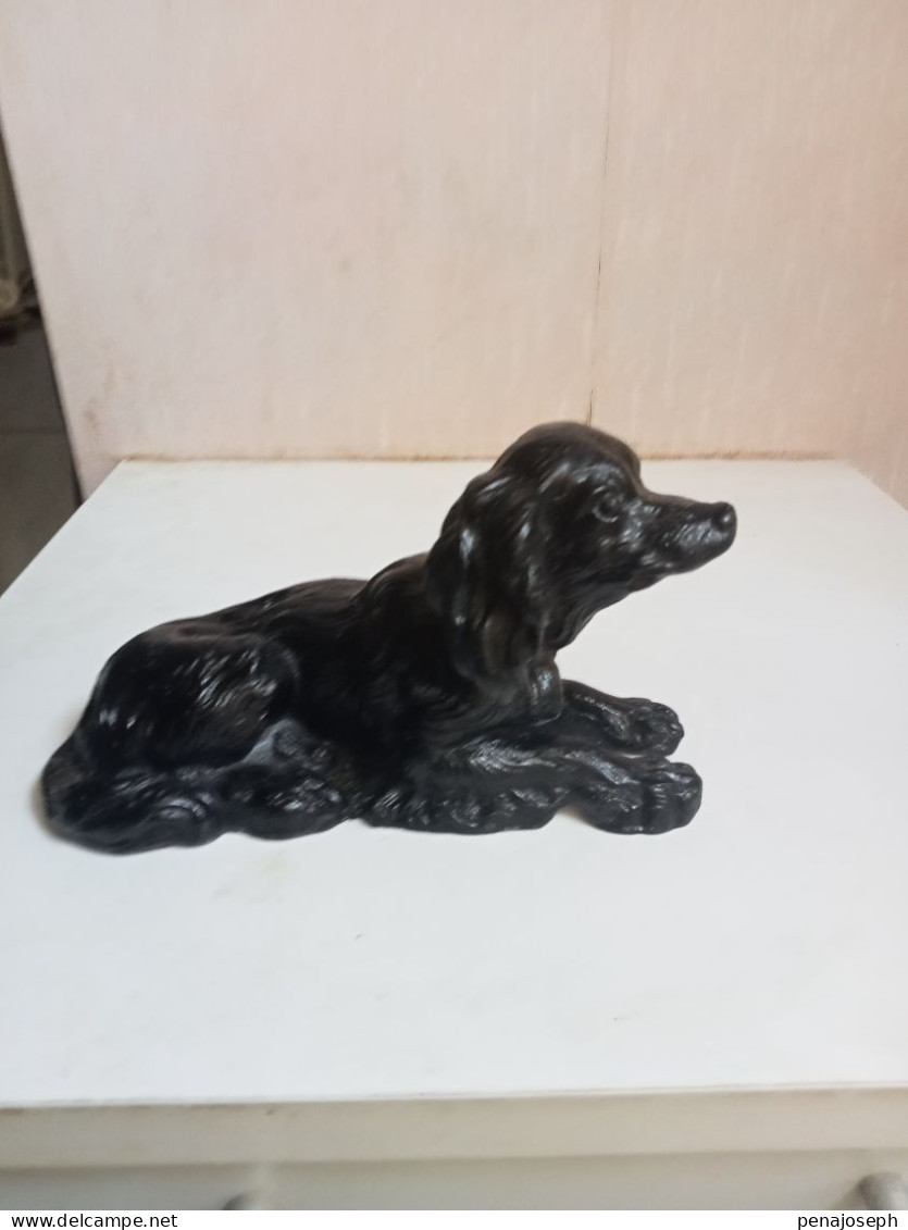 Statuette Chien Ancien En Fonte De Fer Hauteur 9 Cm X 16 Cm - Metaal