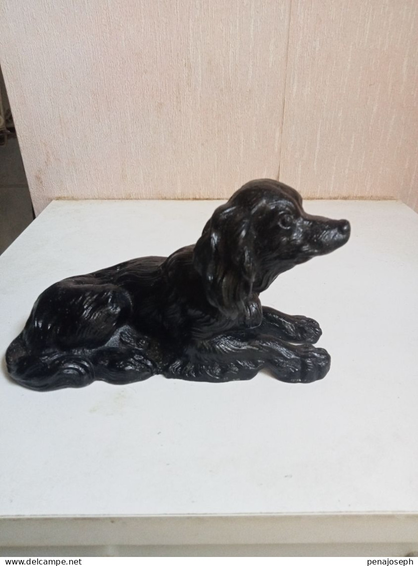 Statuette Chien Ancien En Fonte De Fer Hauteur 9 Cm X 16 Cm - Metaal