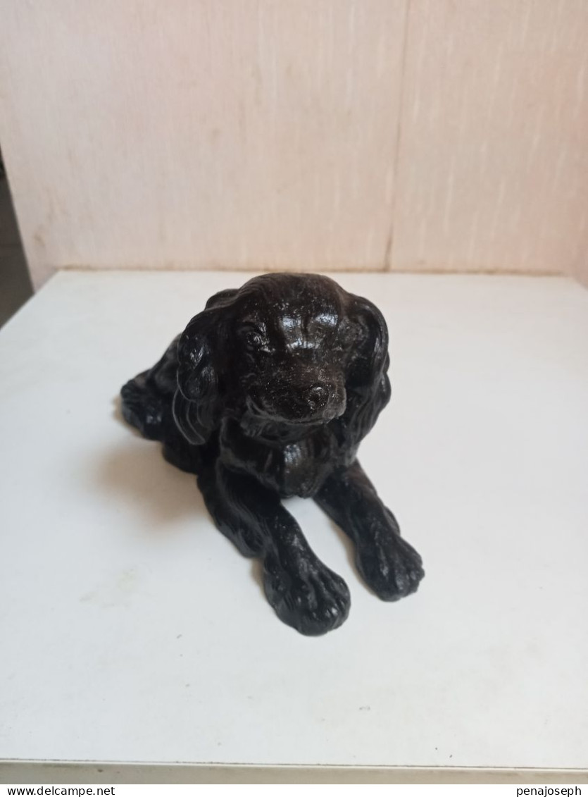 Statuette Chien Ancien En Fonte De Fer Hauteur 9 Cm X 16 Cm - Metaal