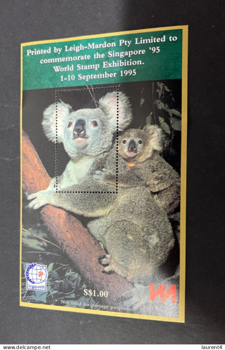 14-10-2023 (stamp) Australia - Mini-Sheet - Koala Cinderella - Singapore 95 Mini-sheet - Cinderellas