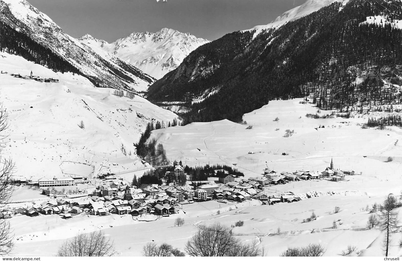 Bergün   Fliegeraufnahme Winterkarte - Bergün/Bravuogn