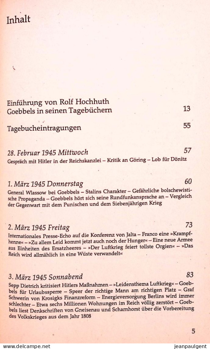 Rolf Hochhuth - Joseph Goebbels Tagebücher 1945 - 5. Zeit Der Weltkriege