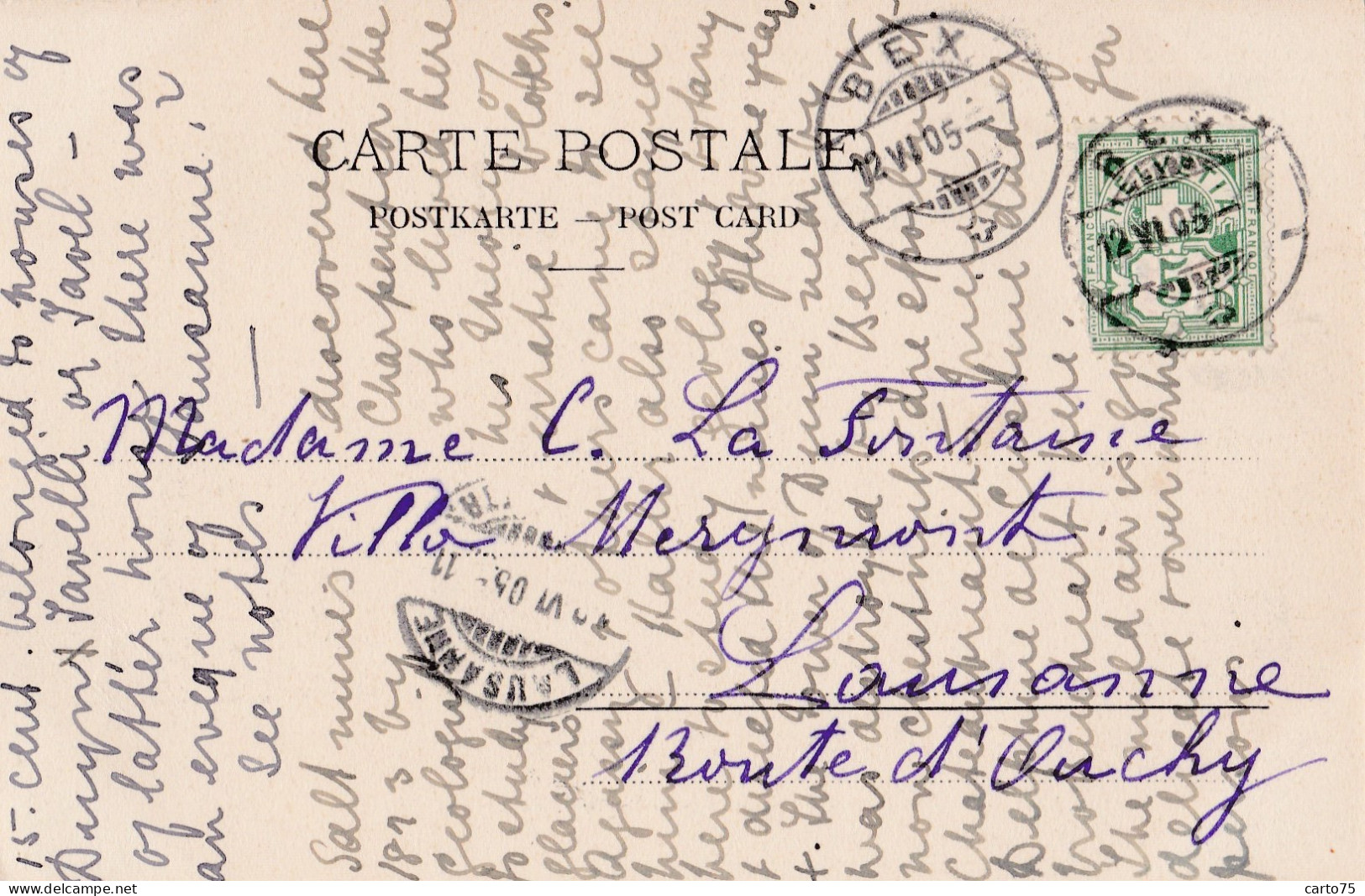 Suisse - Bex - Parc De L'Hôtel Des Salines - Postmarked Bex 1905 - Bex