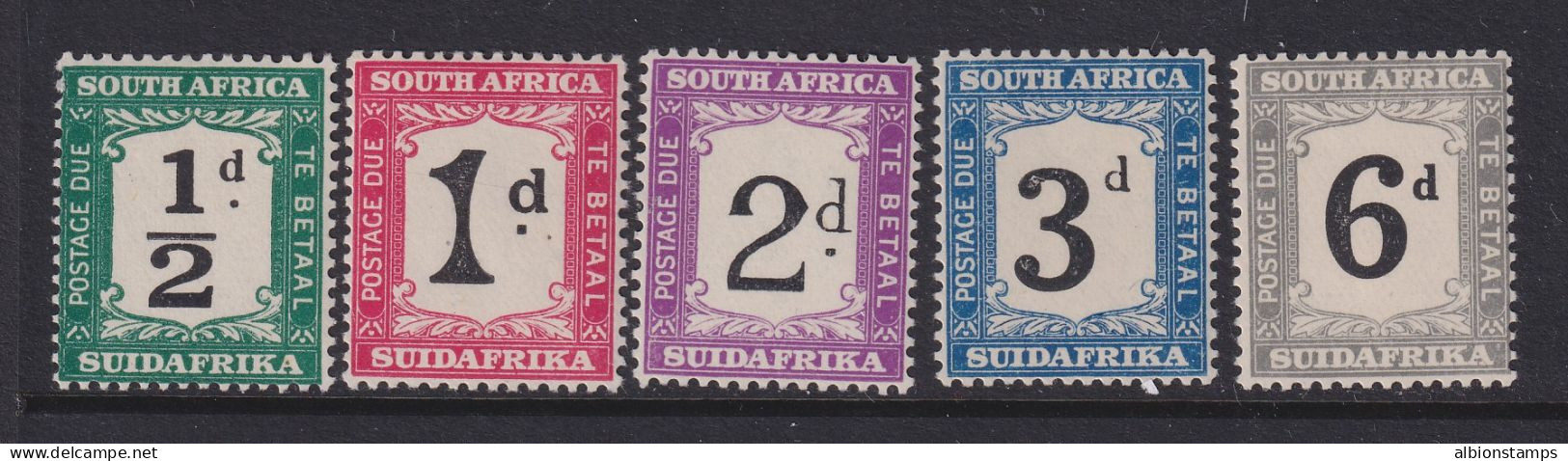 South Africa, Scott J17-J21 (SG D17-D21), MLH - Postage Due