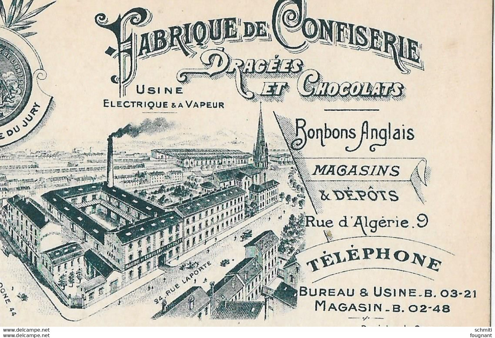 - LYON-VAISE-Fabrique De Confiserie ,dragées ,chocolats, Bonbons Anglais-C. Bénier ,successeur - Usine électrique à Va - Food