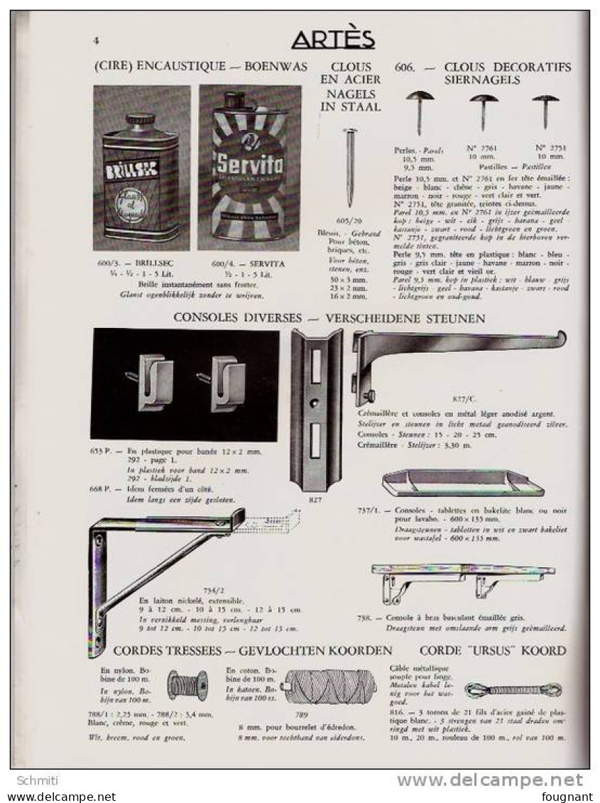 Catalogue ARTES; Quincaillerie-supplément 1959-29 Pages-(21cm.26 Cm - Drogerie & Parfümerie