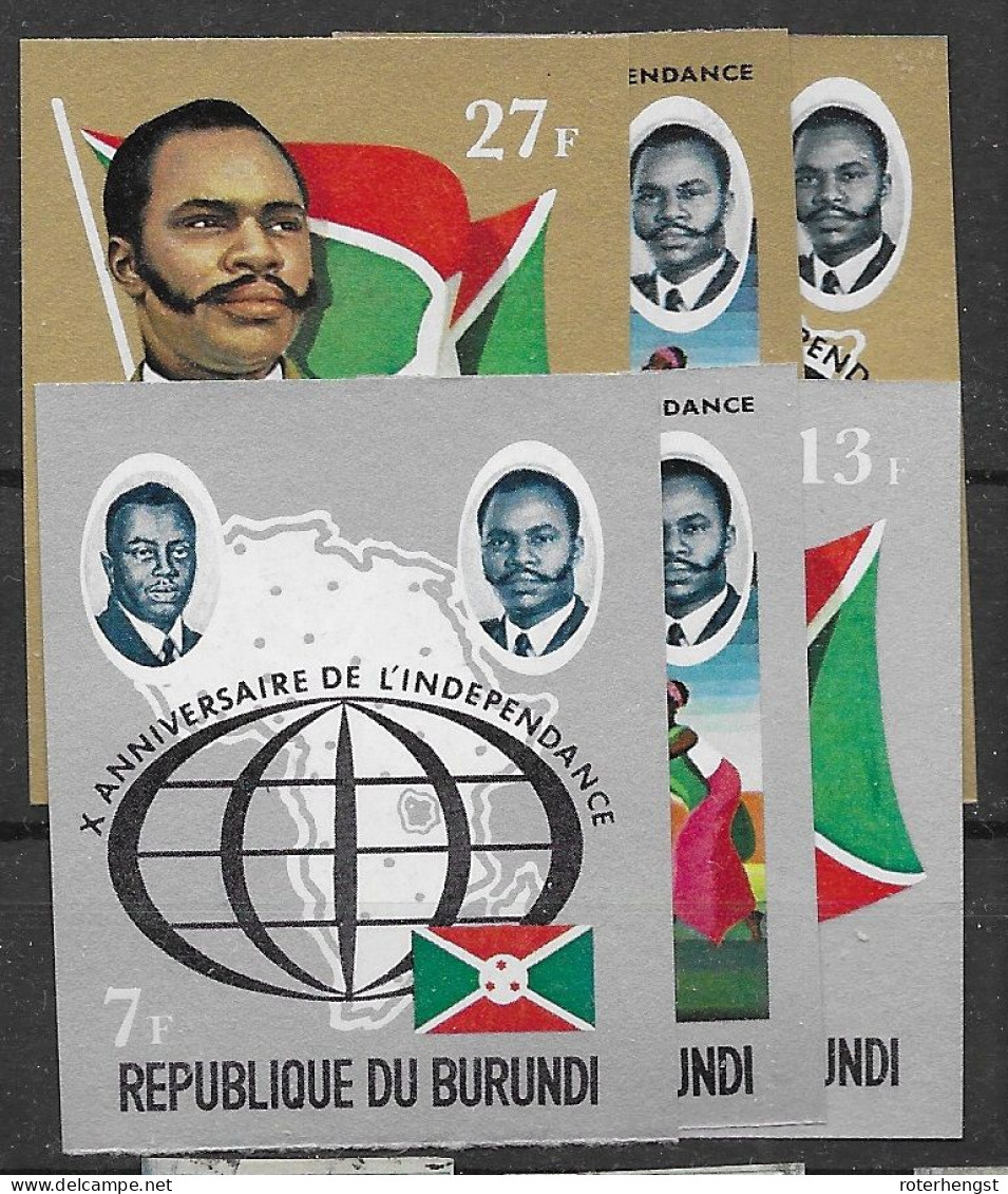 Burundi Imperf Set  Mnh ** 1972 6 Euros - Nuevos