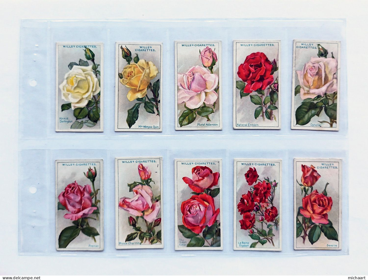 Tobacco Cards Full Set Of 50 Roses Flowers 1926 WD & HO Wills 04350 - Wills