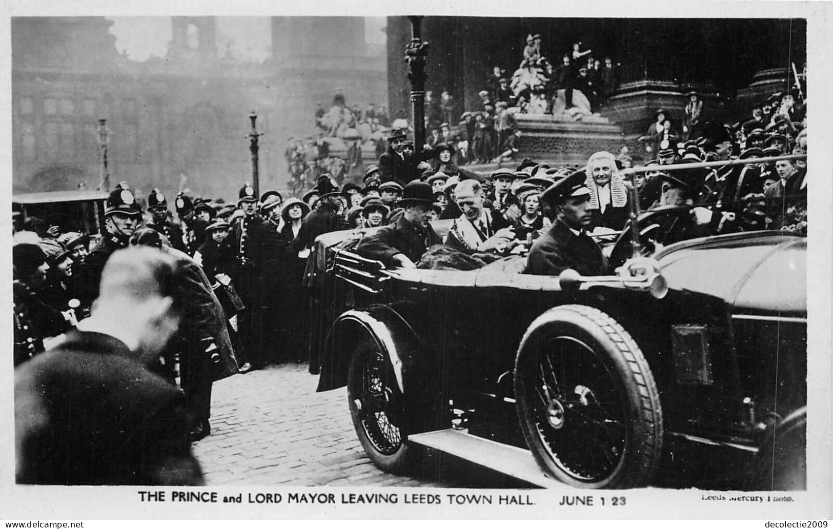 Lot373 Uk The Prince And Lord Mayor Leaving Leeds 1923 Royalty Real Photo England - Leeds