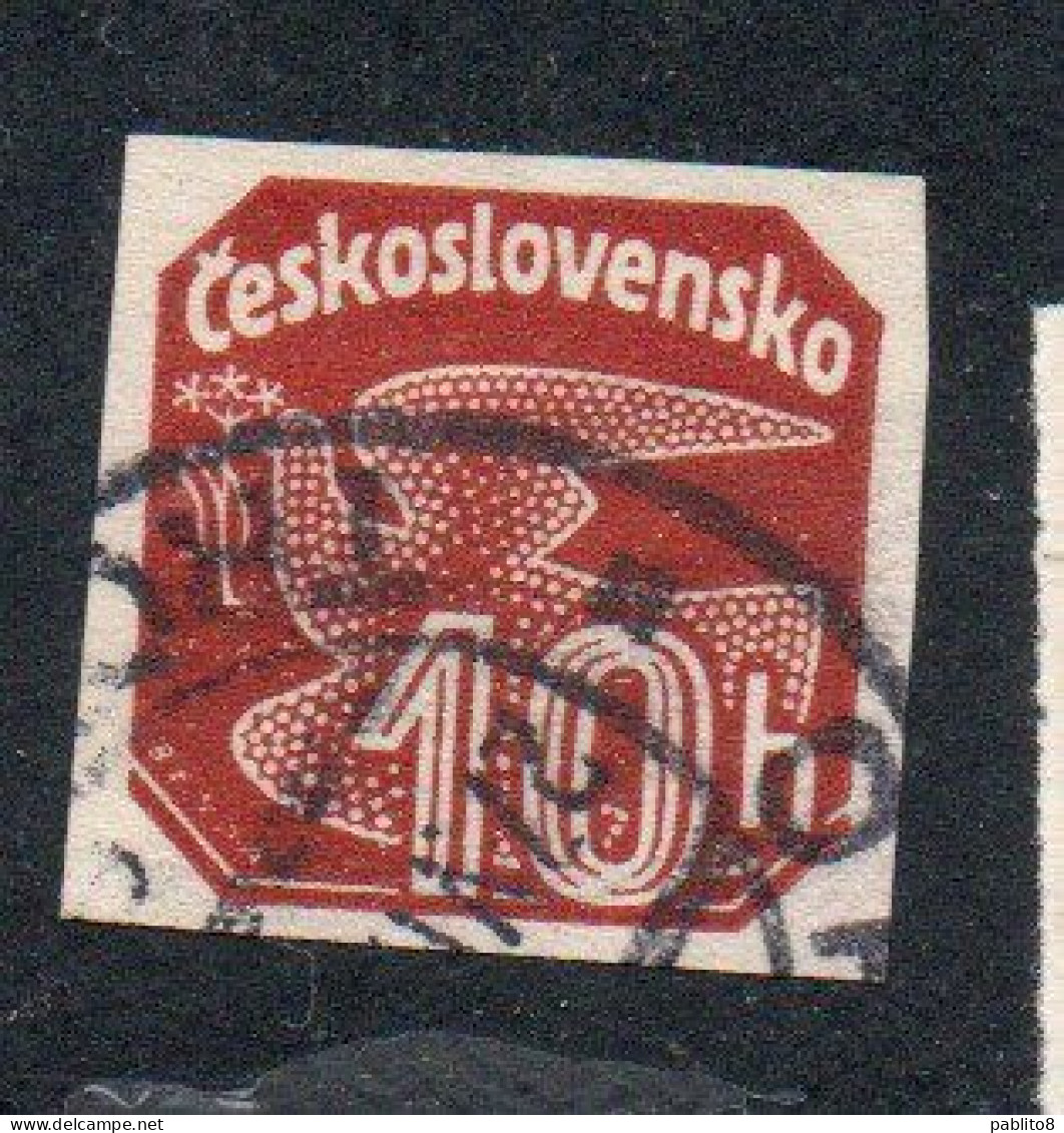 CZECH CECA CZECHOSLOVAKIA CESKA CECOSLOVACCHIA 1937 NEWSPAPER STAMP CARRIER PIGEON 10h USED USATO OBLITERE' - Timbres Pour Journaux