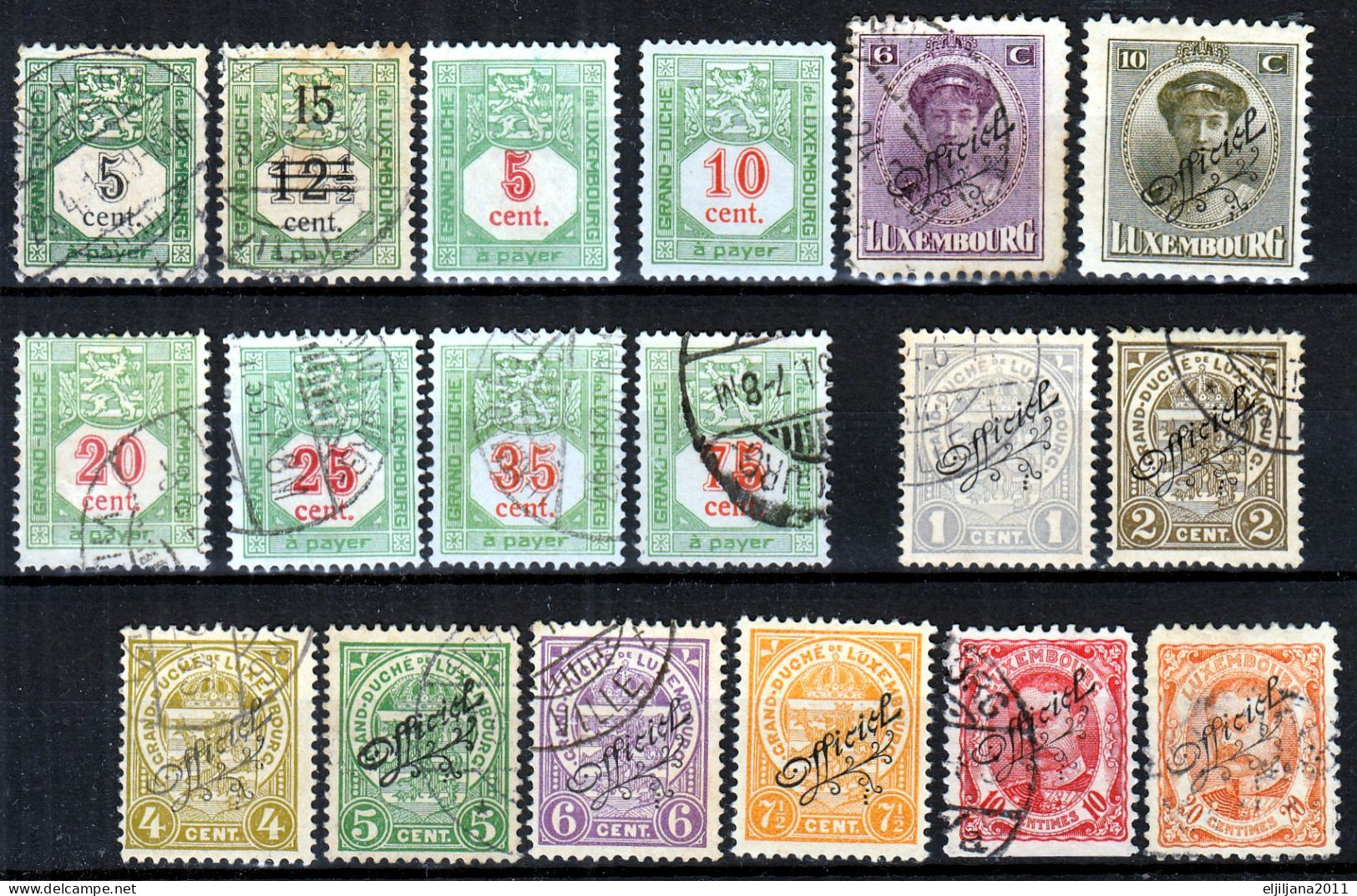 Action !! SALE !! 50 % OFF !! ⁕ LUXEMBOURG 1907 - 1922 ⁕ Postage Due & Official Stamps ⁕ 18v Used/MH - Portomarken