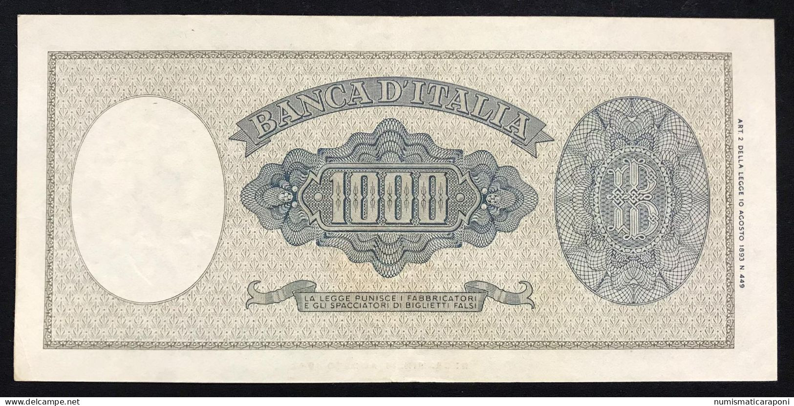 1000 Lire Medusa 15 09 1959 Bel Bb/spl Naturale Ottimi Colori  LOTTO 4804 - 1.000 Lire