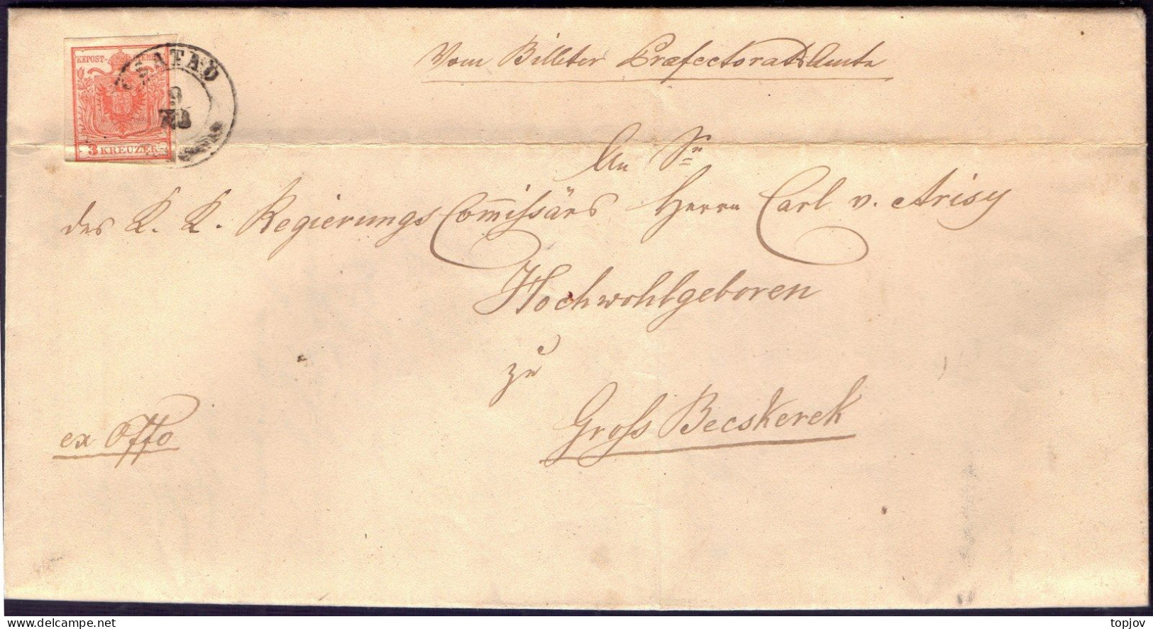 HUNGARY - AUSTRIA - BANAT - SANDORIHAZA To GROSBECSKEREK - COMPLET LETTER + ANSWER - 9. 6. 1850. - ...-1867 Préphilatélie