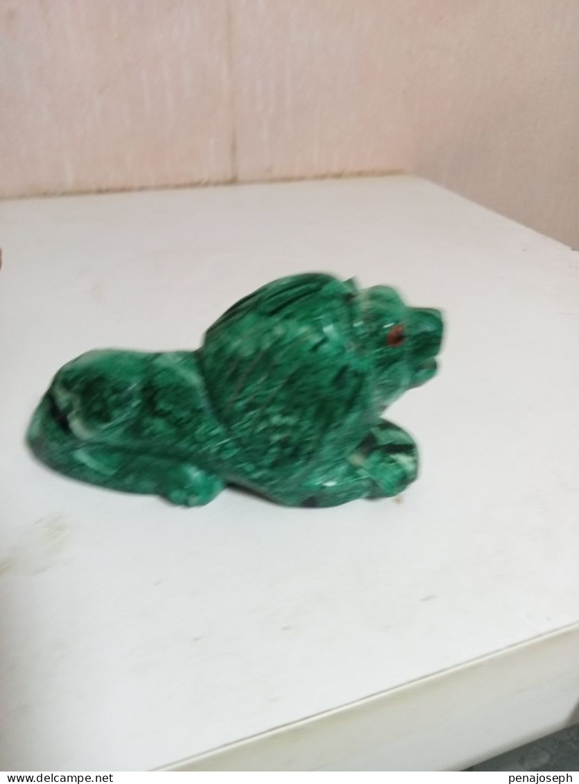 statuette élephant en malachite longueur 11 cm