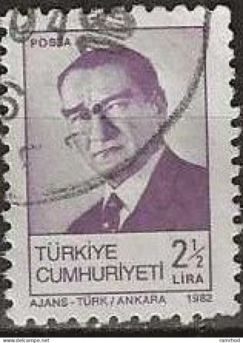 TURKEY 1982 Kemal Ataturk - 2½l. - Lilac FU - Gebraucht