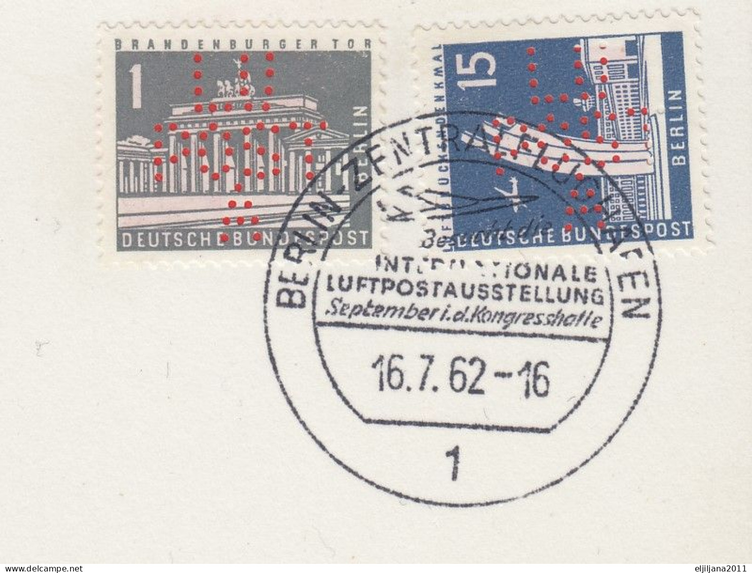 Action !! SALE !! 50 % OFF !! ⁕ Germany BERLIN 1962 ⁕ LUPOSTA Exhibition Airmail Mi.140, 145, 147 ⁕ 2v Postcard - Airmail