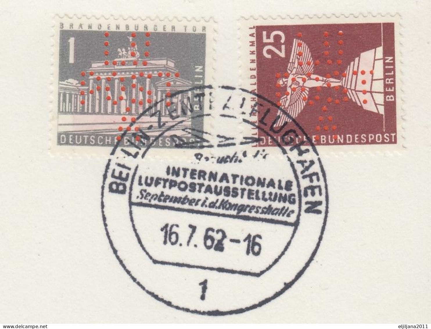 Action !! SALE !! 50 % OFF !! ⁕ Germany BERLIN 1962 ⁕ LUPOSTA Exhibition Airmail Mi.140, 145, 147 ⁕ 2v Postcard - Airmail