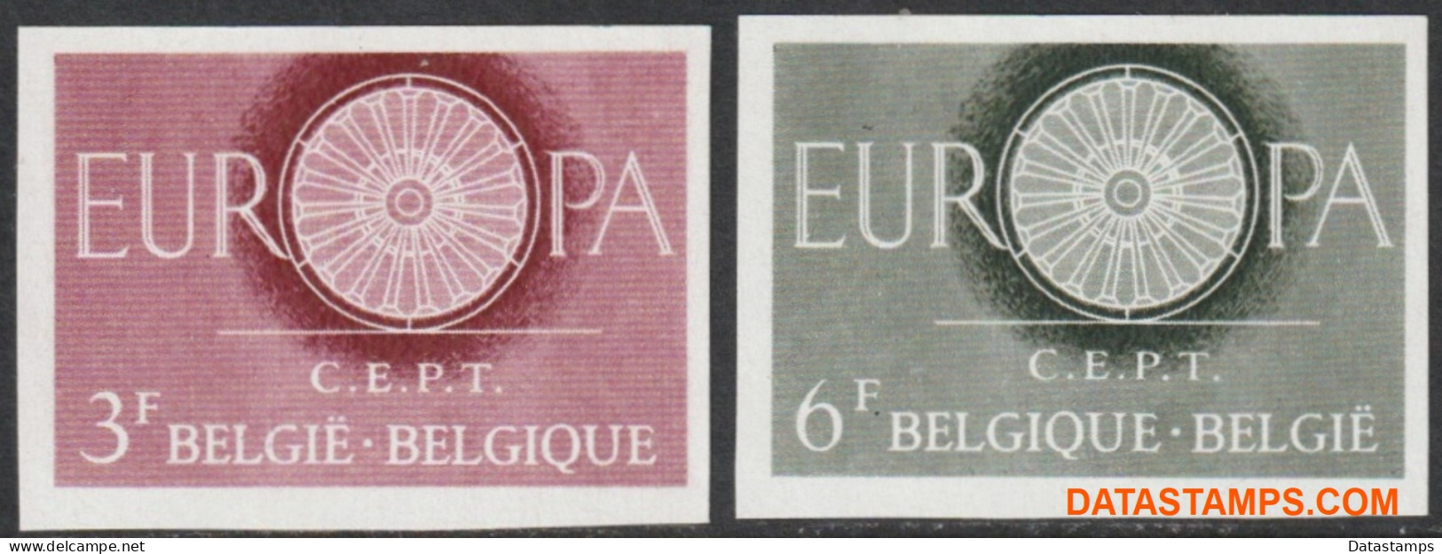 België 1960 - Mi:1209/1210, Yv:1150/1151, OBP:1150/1151, Stamp - □ - Europe 1960 Wheel - 1941-1960