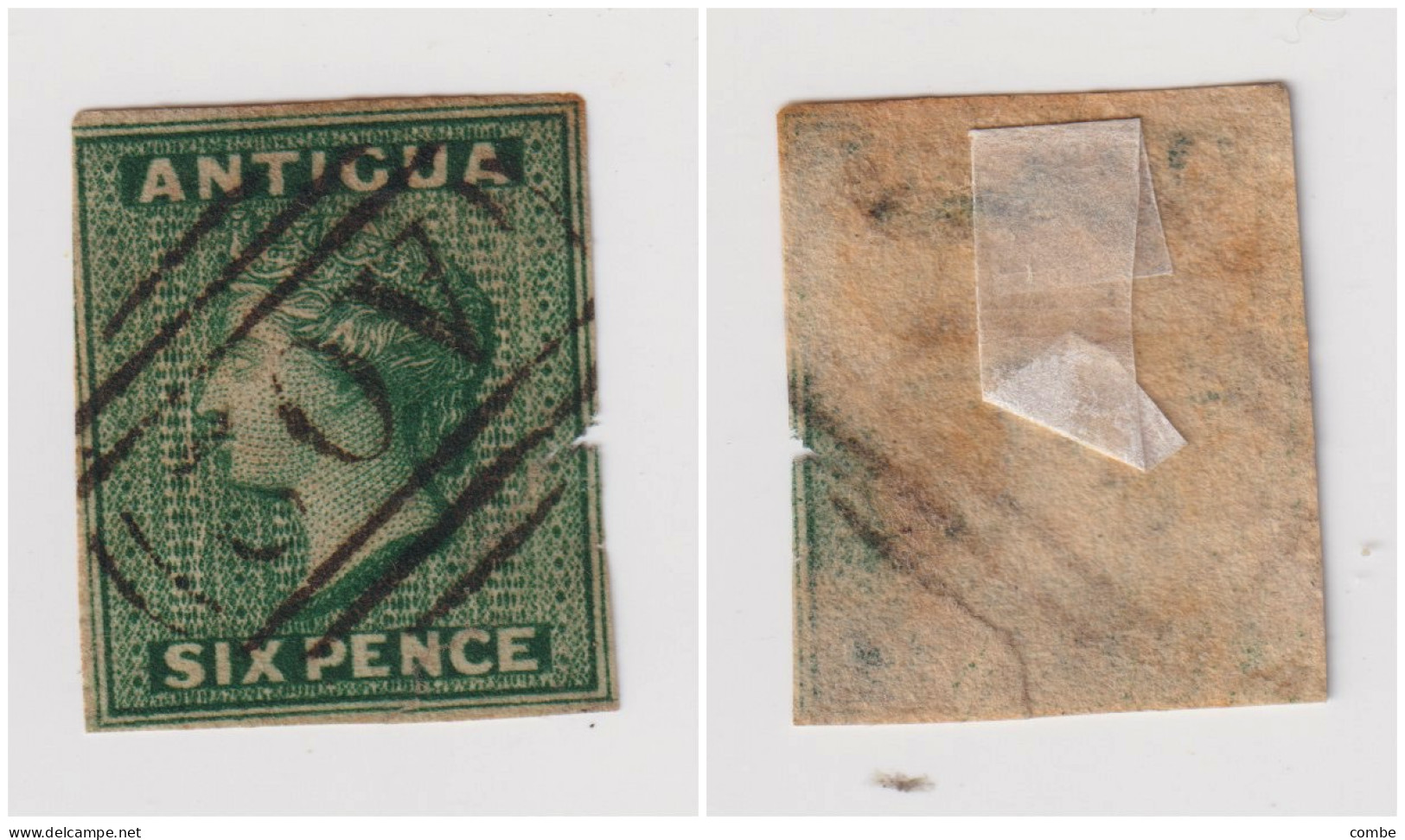 ANTIGUA SIX PENCE. NON DENTELE. INPERFORATE - 1858-1960 Kronenkolonie