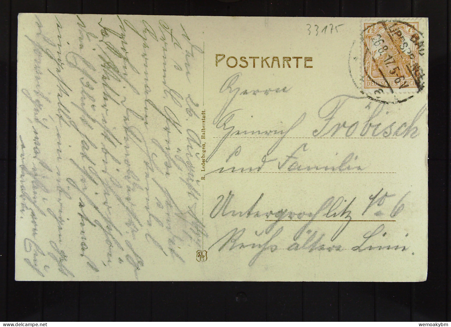 DR: AK Von Bad Lippspringe, Kursaal Mit Lippequelle Vom 26.8.1917 Mit 7 1/2 Pf. Germania Knr.: 99 - Bad Lippspringe