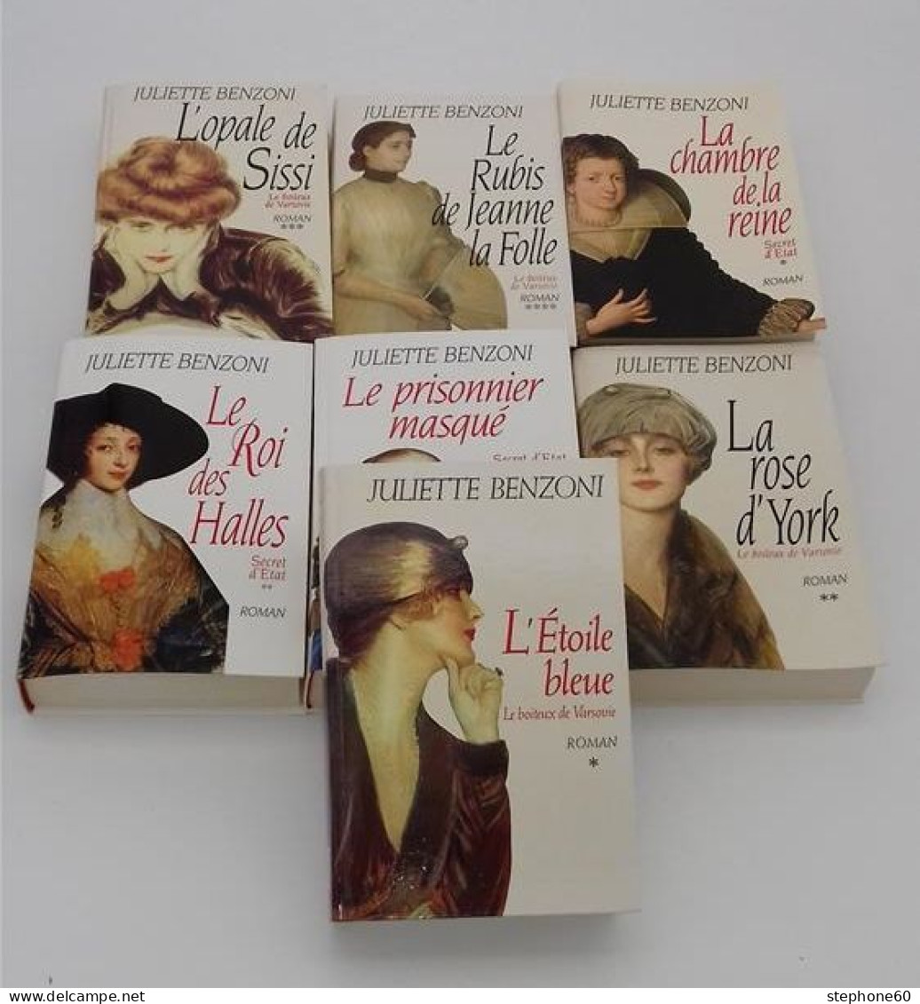 999 - (133) Juliette Benzoni - Lot De 7 Livres - L'Opale De Sissi - L'Etoile Bleue ? - Wholesale, Bulk Lots