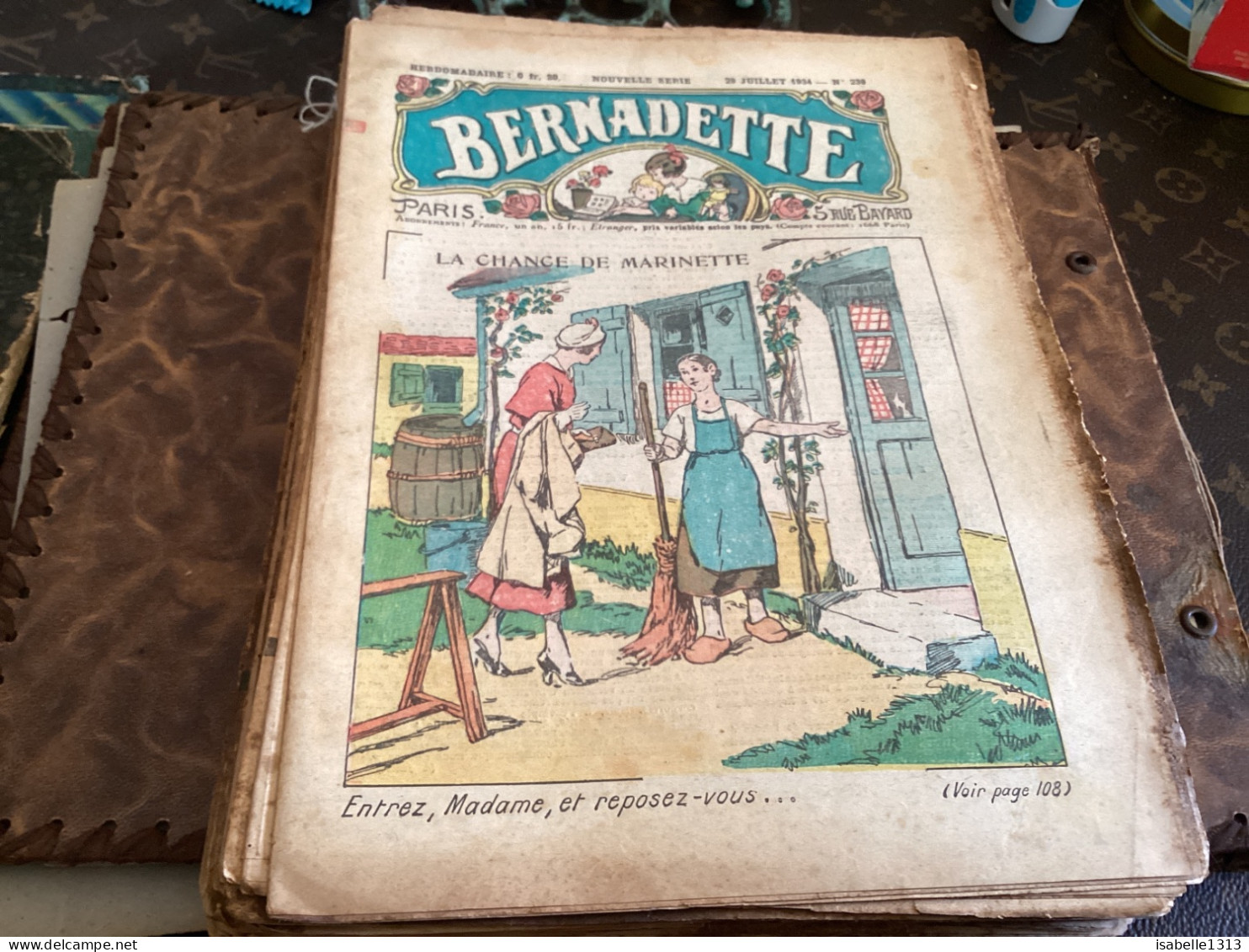 Bernadette Revue Hebdomadaire Illustrée Rare  1934 Numéro 239, La Chance De Marinette Chansons Sainte-Marthe - Bernadette