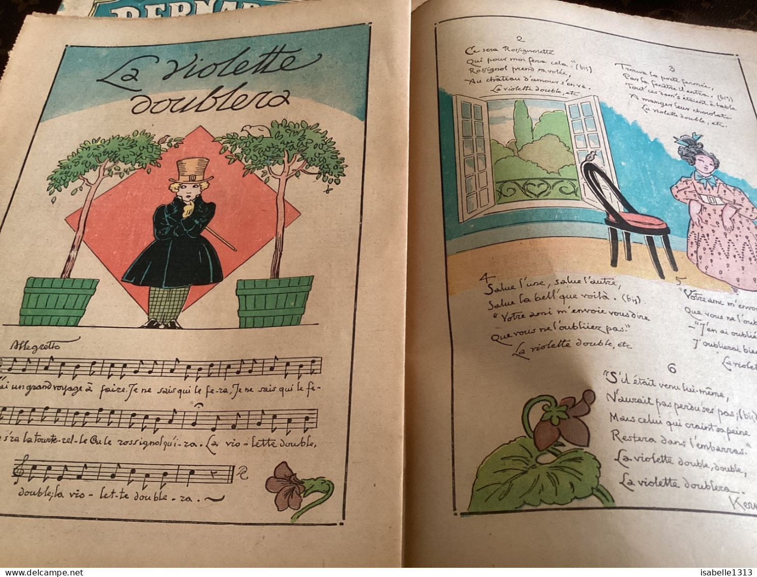Bernadette Revue Hebdomadaire Illustrée Rare  1934 Numéro 243, Une Heureuse Surprise Chanson, La Violette, Voulera - Bernadette