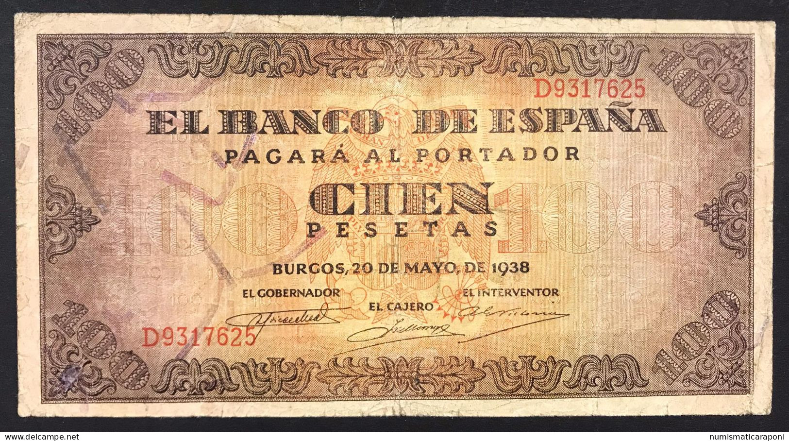 SPAGNA / SPAIN 100 PESETAS 1938 Pick#113  Lotto.2371 - 500 Pesetas