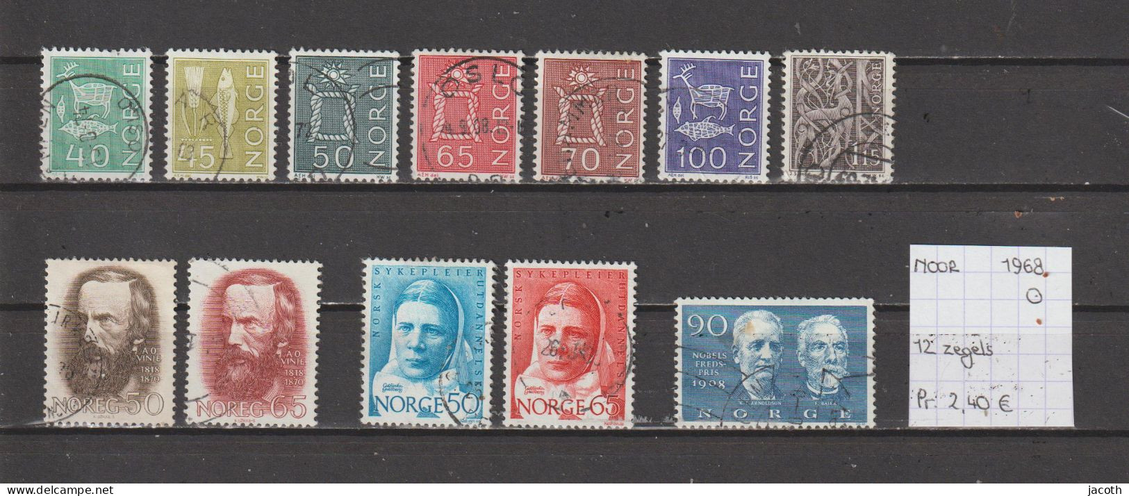 (TJ) Noorwegen 1968 - 12 Zegels (gest./obl./used) - Collezioni