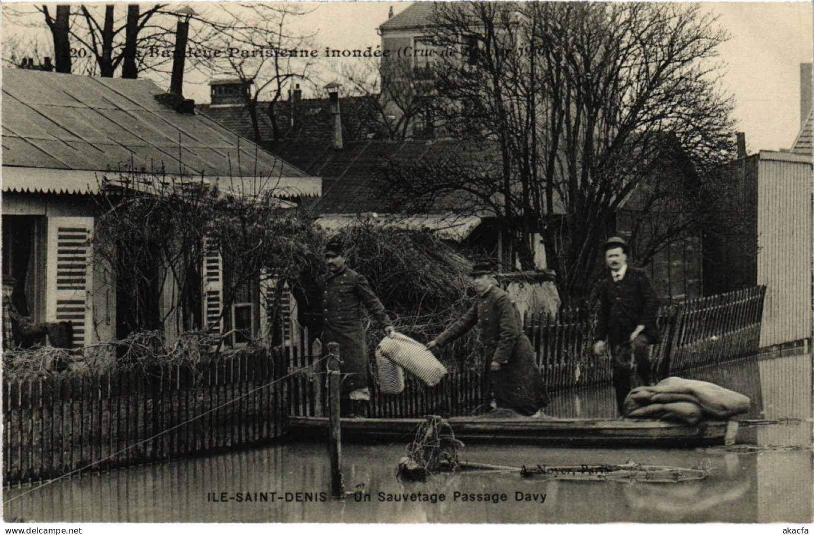 CPA L'ILE-SAINT-DENIS Crue De Janvier 1910 Un Sauvetage Passage Davy (1353245) - L'Ile Saint Denis