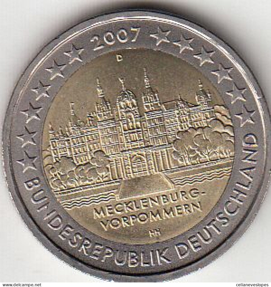 Germany, Moeda De 2 Euros De 2007 D, Meclenburg, Uncirculated - Altri & Non Classificati
