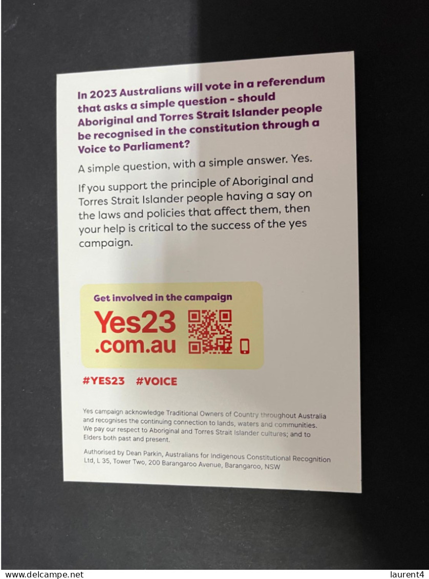 17-10-2023 (4 T 29) Australia Referendum 14-10-2023 - Aborignal & Torres Strait Islander Voice - Voted NO 60.6% - Lettres & Documents