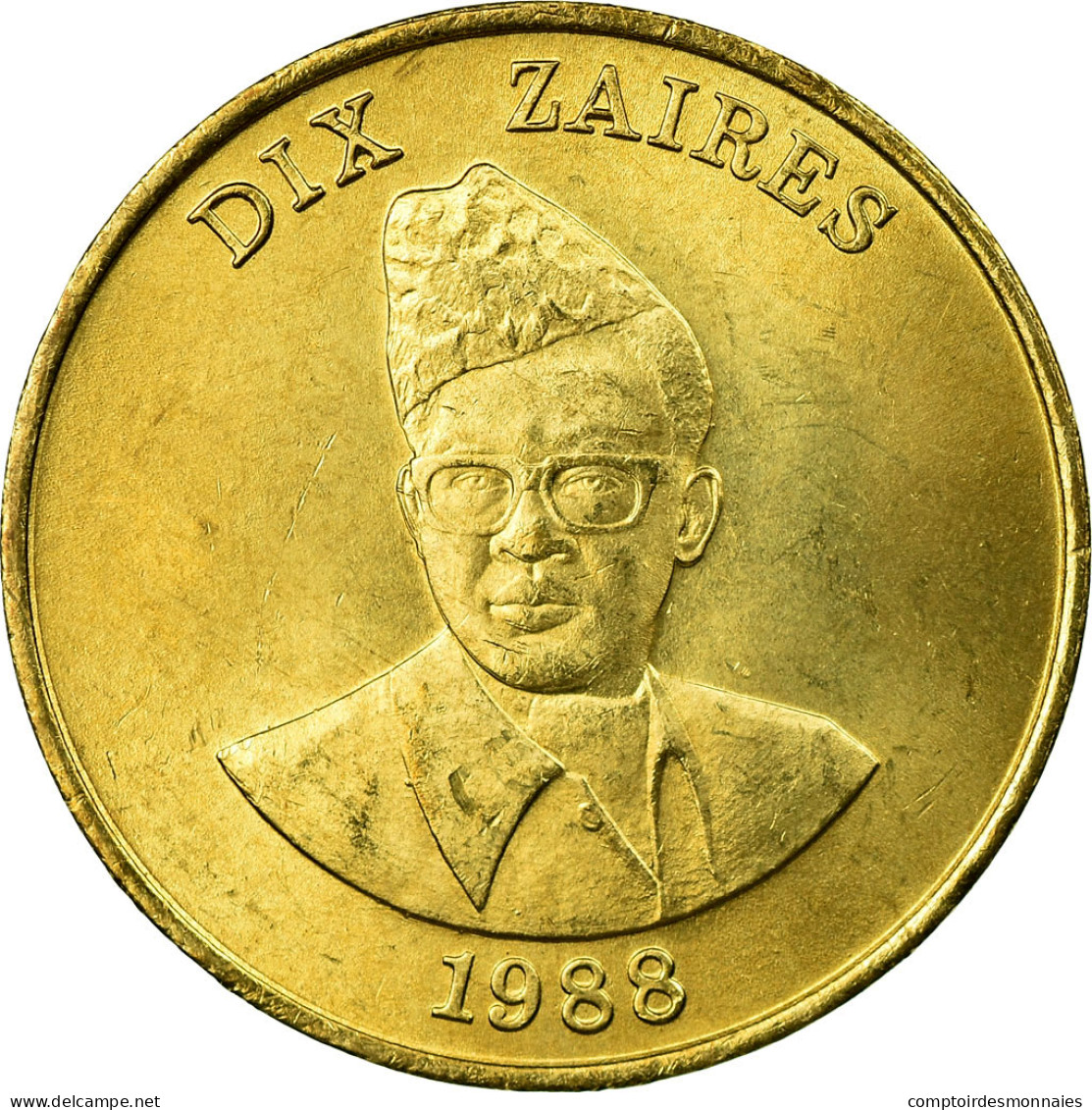 Monnaie, Zaïre, 10 Zaïres, 1988, TTB, Laiton, KM:19 - Zaïre (1971-97)