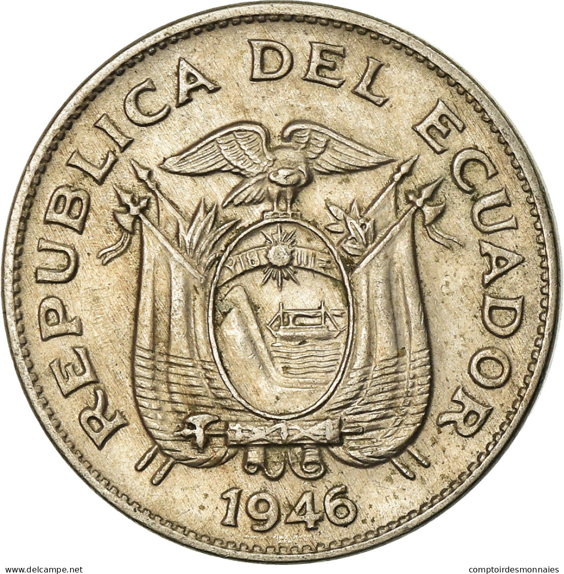 Monnaie, Équateur, 5 Centavos, Cinco, 1946, TTB, Copper-nickel, KM:75b - Equateur