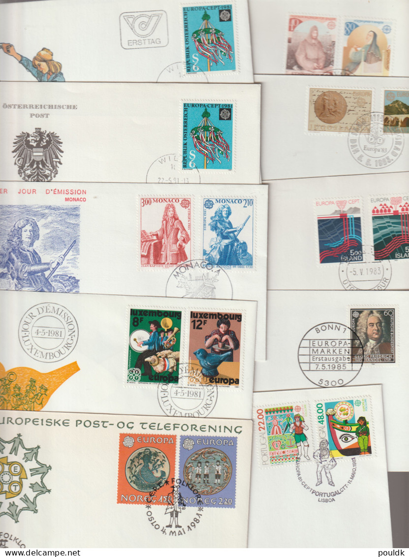 Europa CEPT Covers From 1980 To 1989 - 50 Covers. Weight 0,280 Kg. Please Read Sales Conditions Under Image Of Lot - Collections