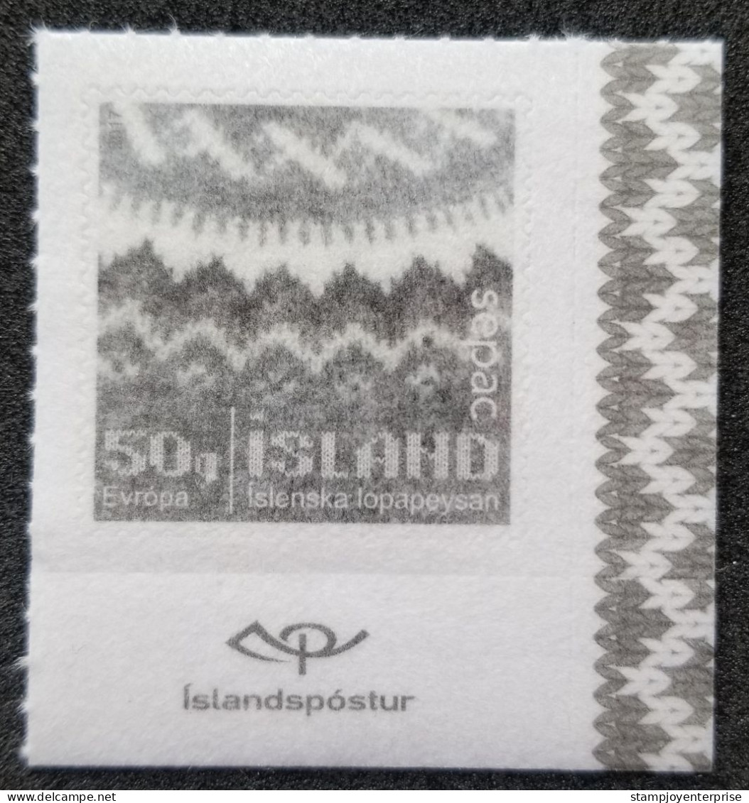 Iceland Handcraft Icelandic Sweater Craft 2017 (stamp Logo) MNH *flock Paper Made *unusual - Brieven En Documenten