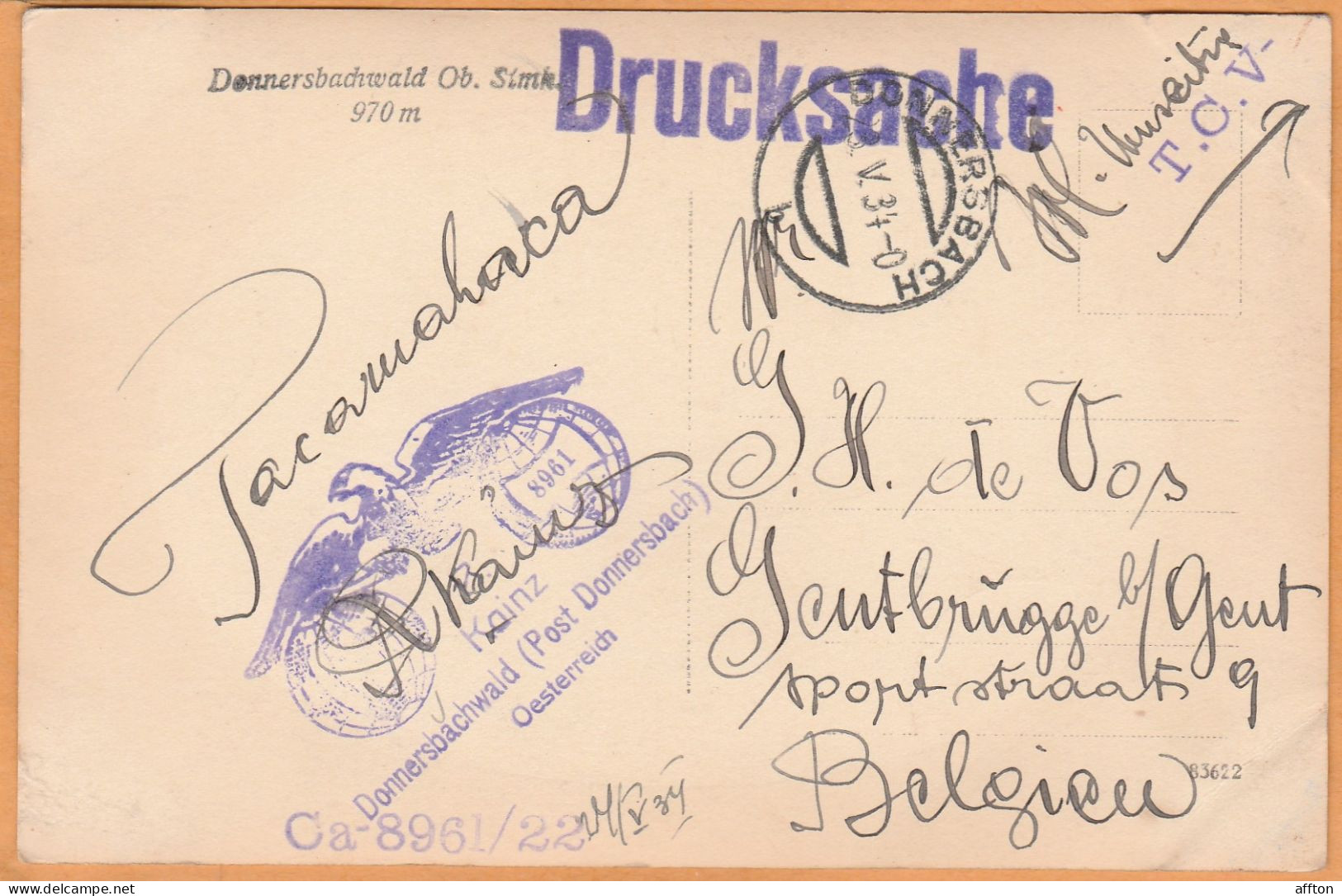 Donnersbach Austria 1934 Postcard Mailed - Donnersbach (Tal)