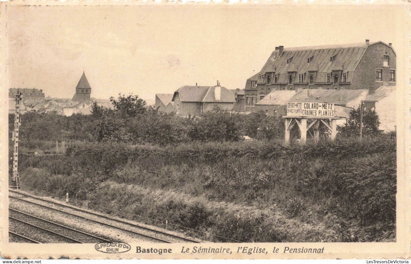 BELGIQUE - Bastogne - Le Séminaire, L'Eglise, Le Pensionnat - CARTE POSTALE ANCIENNE - Bastogne