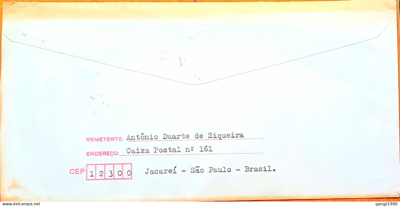 BRAZIL 1985, COVER USED TO USA, BUILDING, ARCHITECTURE, HERITAGE, EUCARISTICO CONGRESS, PLANT, 6 STAMP, JACAREI CITY CAN - Autres & Non Classés